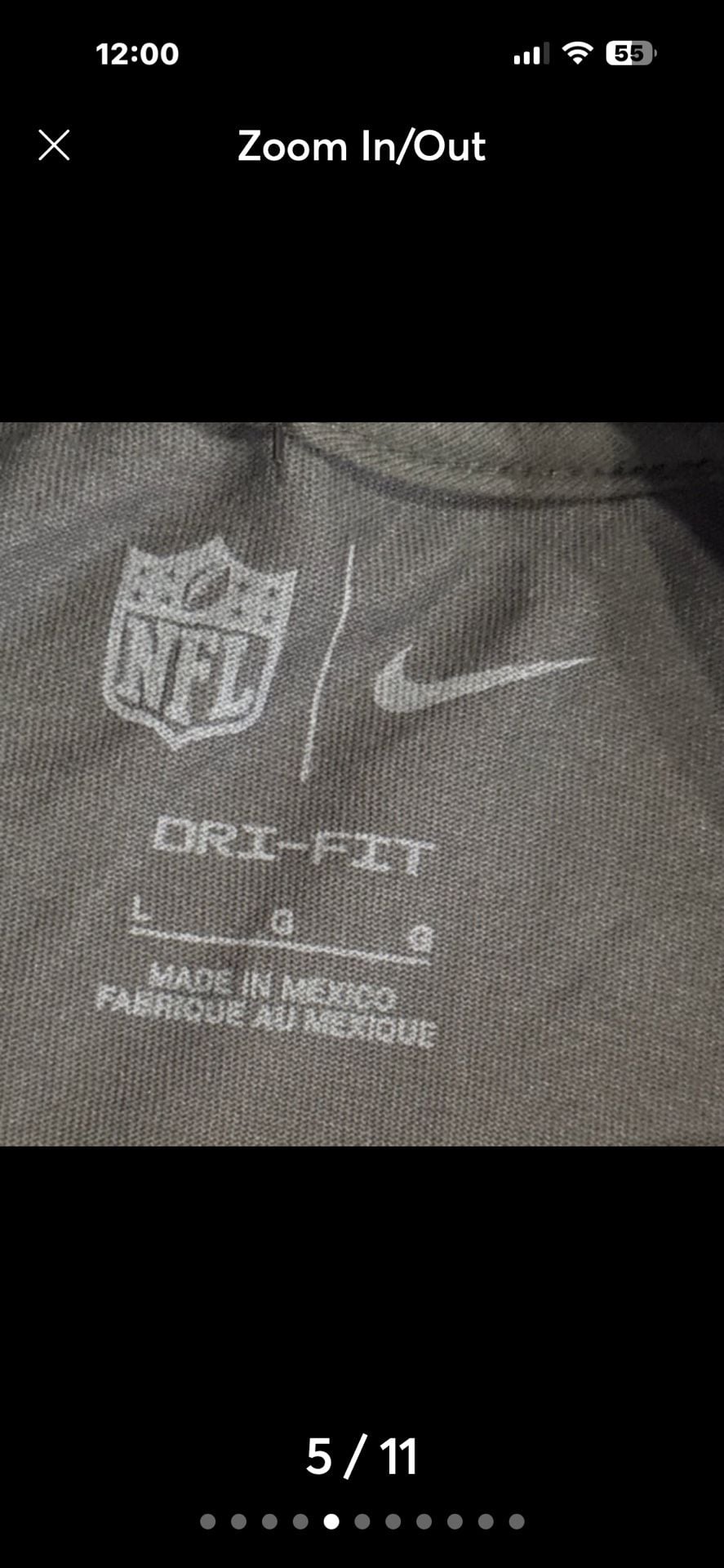 Nike Denver Broncos Long Sleeve Dri-Fit T-Shirt Size L Black Charcoal 5