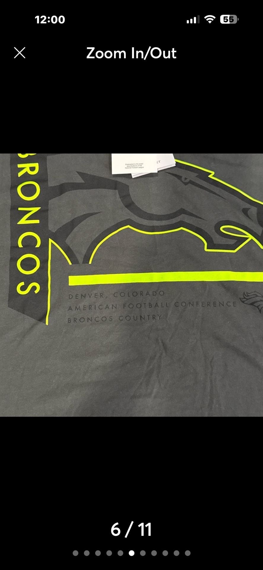 Nike Denver Broncos Long Sleeve Dri-Fit T-Shirt Size L Black Charcoal 6