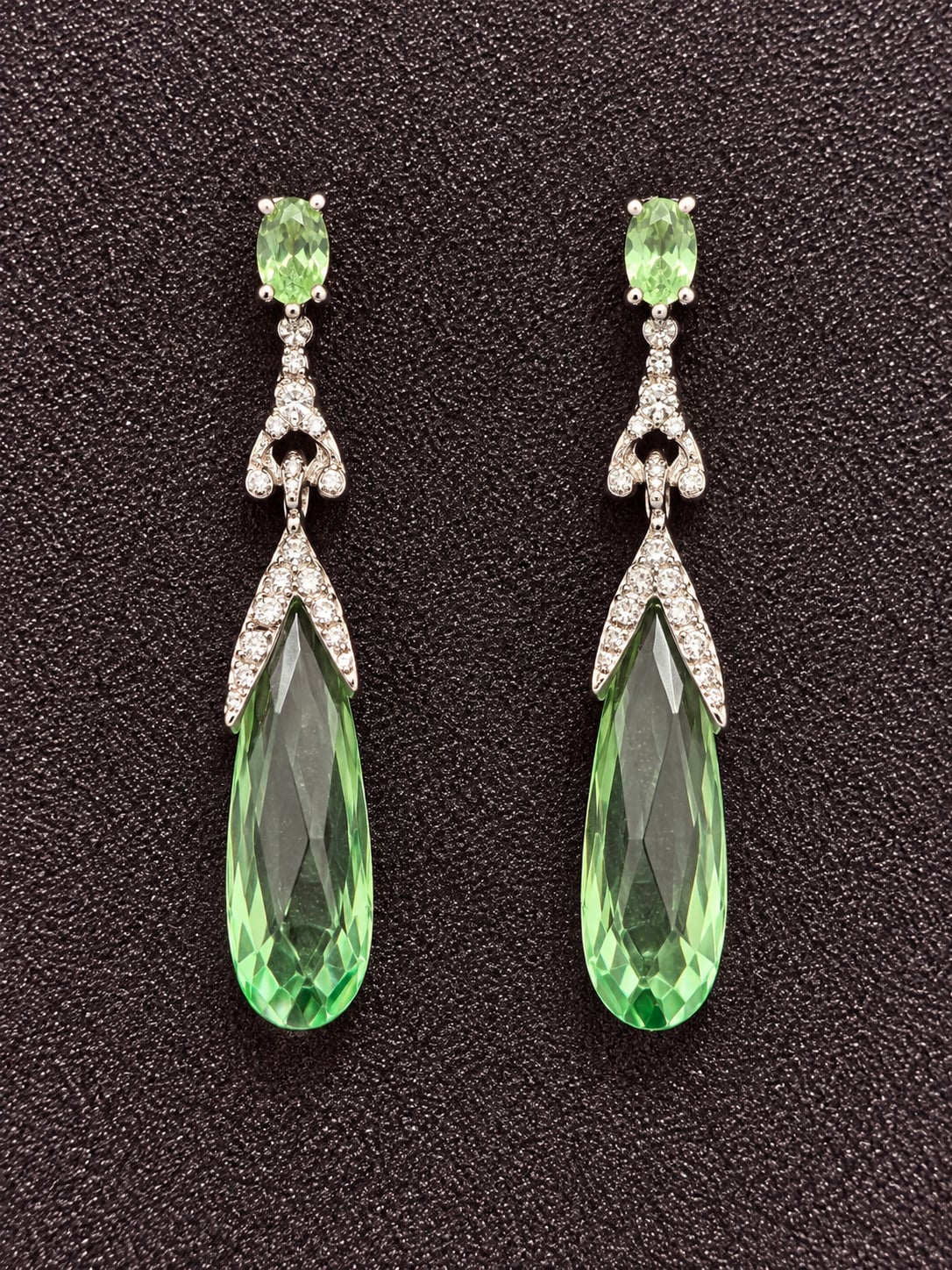 Green Crystal Drop Earrings 2