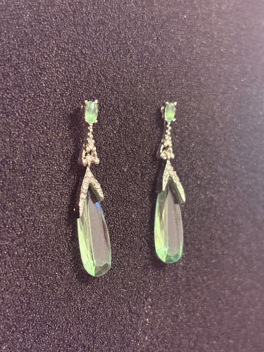 Green Crystal Drop Earrings 4
