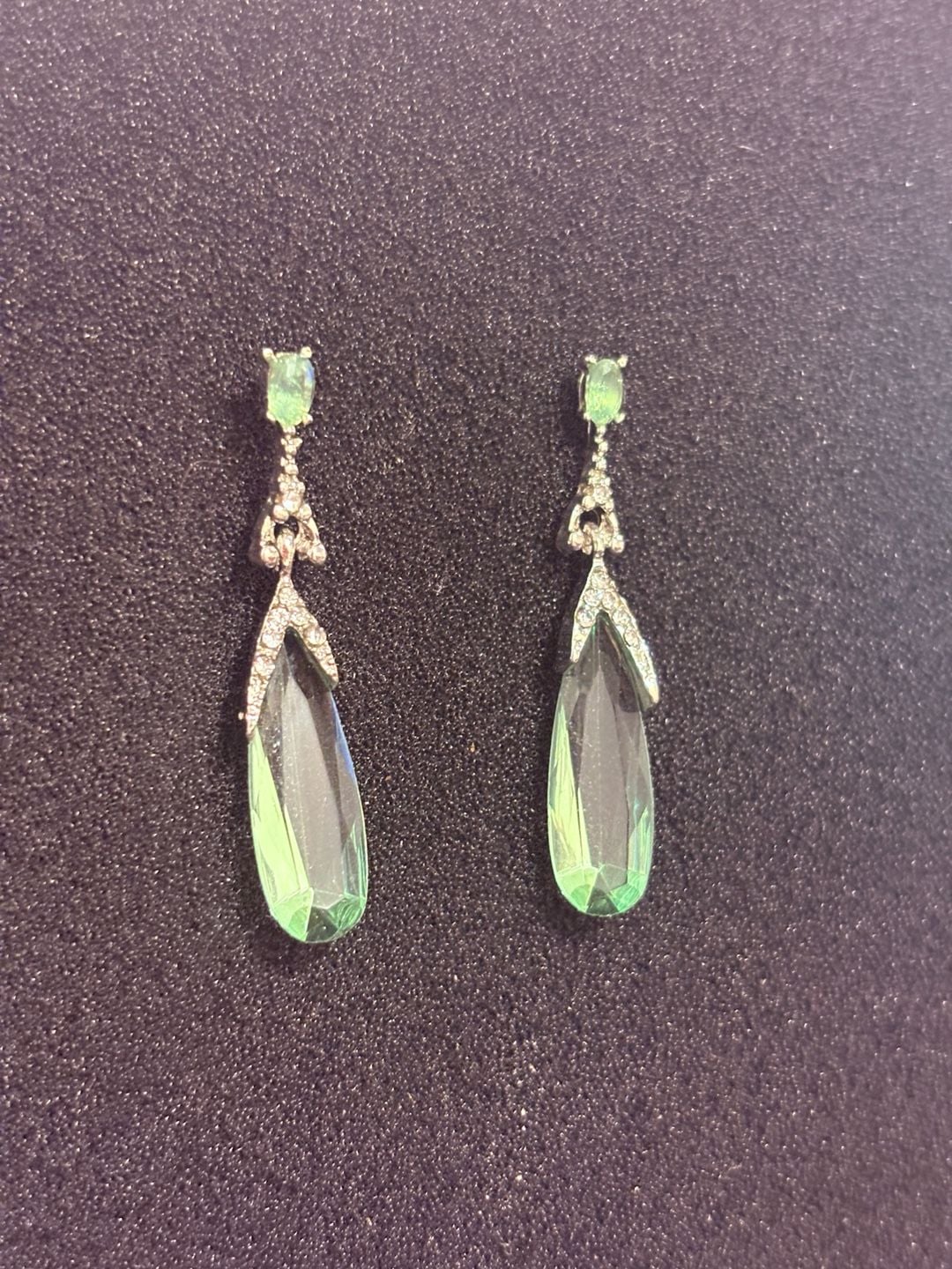 Green Crystal Drop Earrings 5