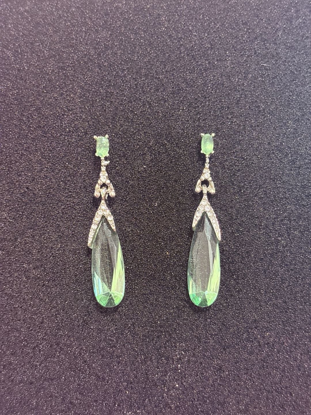 Green Crystal Drop Earrings 6