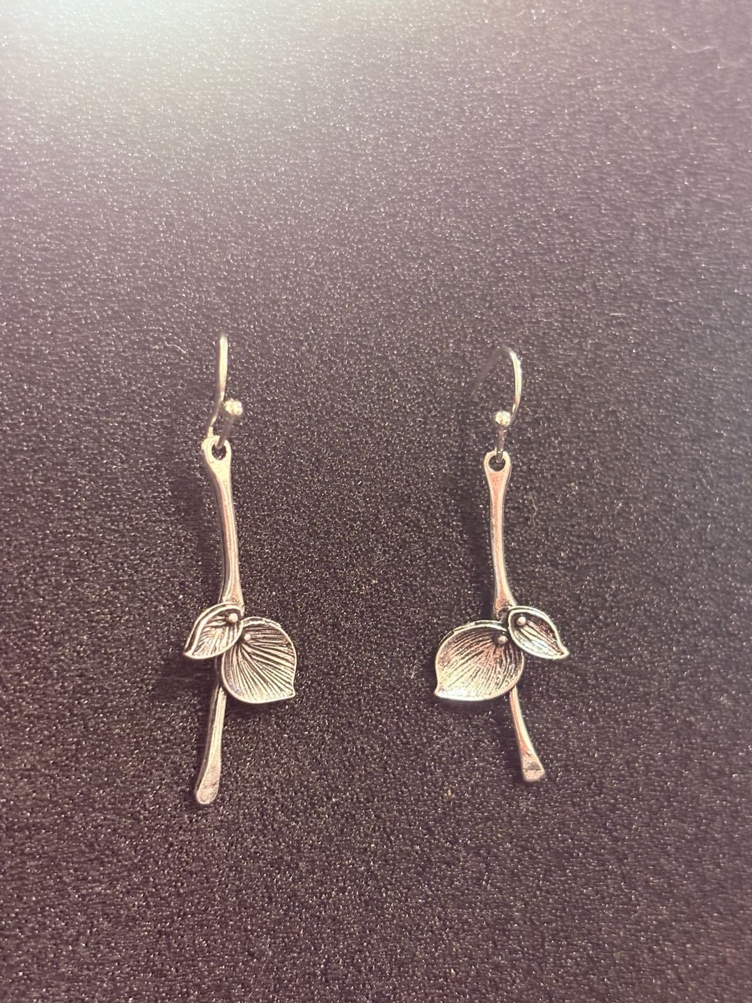 Generic Silver Leaf Dangle Earrings 5