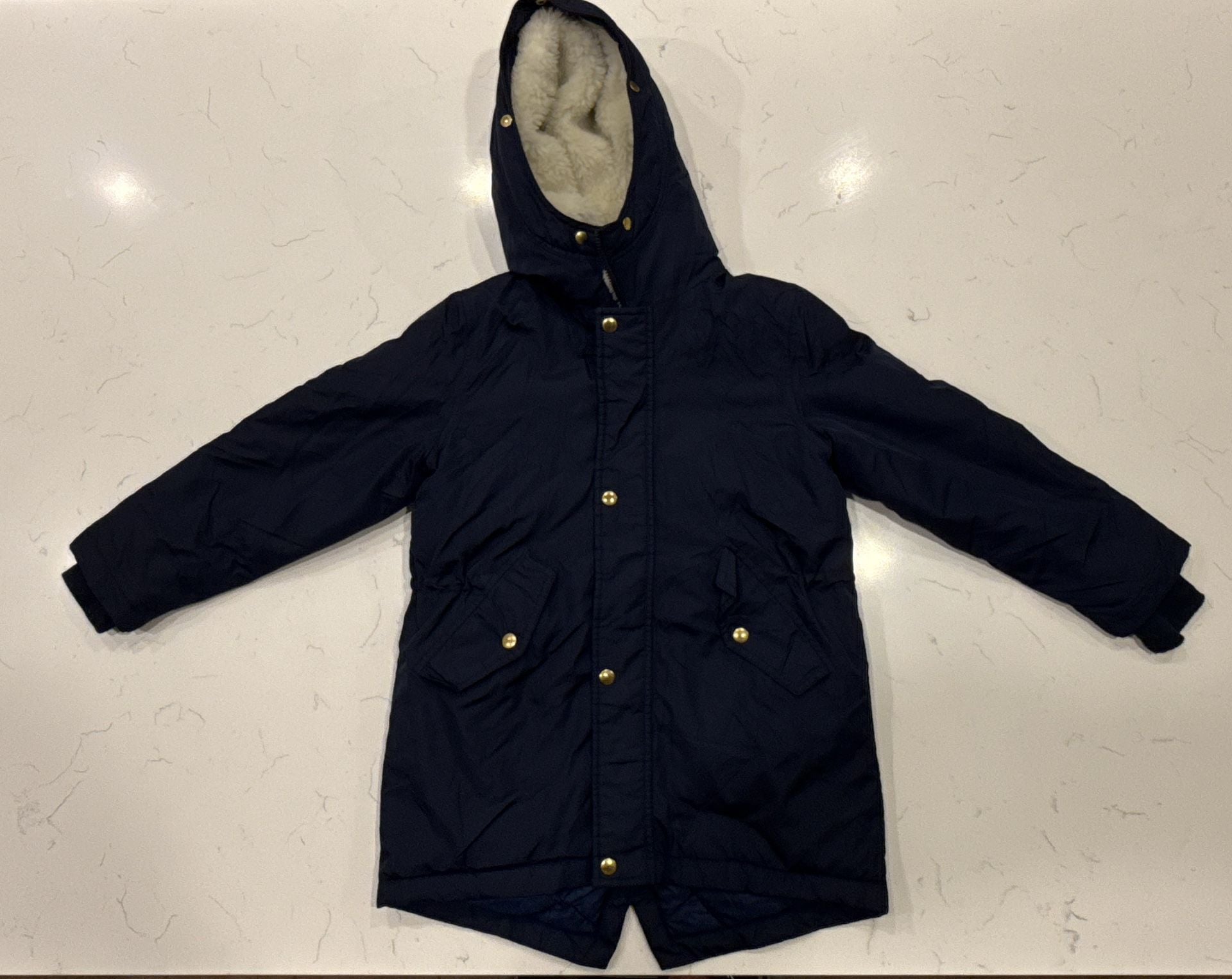 J. Crew Outerwear Parka Jacket Size M Navy Blue PrimaLoft Hooded 2