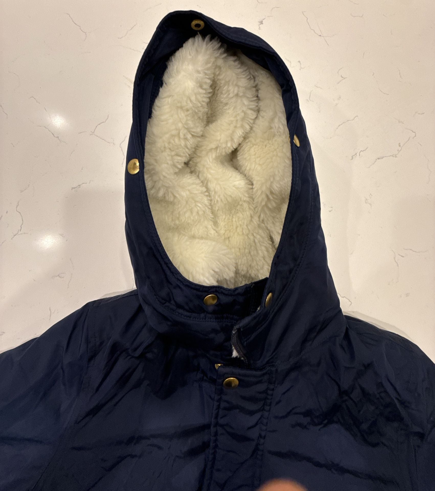 J. Crew Outerwear Parka Jacket Size M Navy Blue PrimaLoft Hooded 3