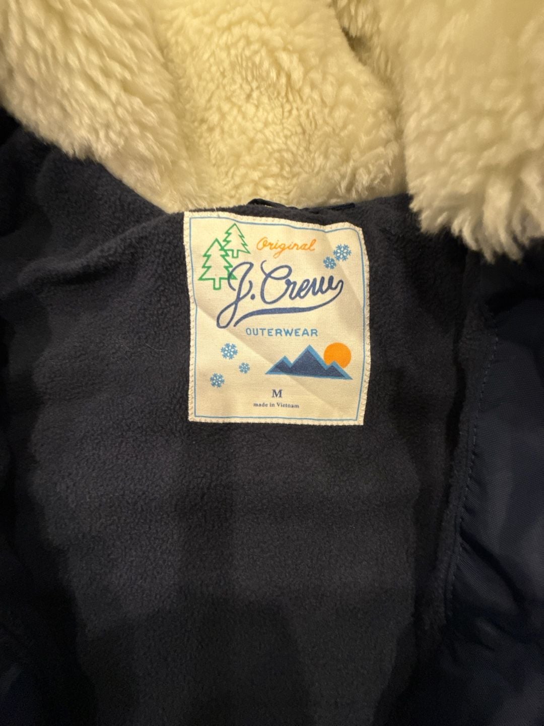 J. Crew Outerwear Parka Jacket Size M Navy Blue PrimaLoft Hooded 4