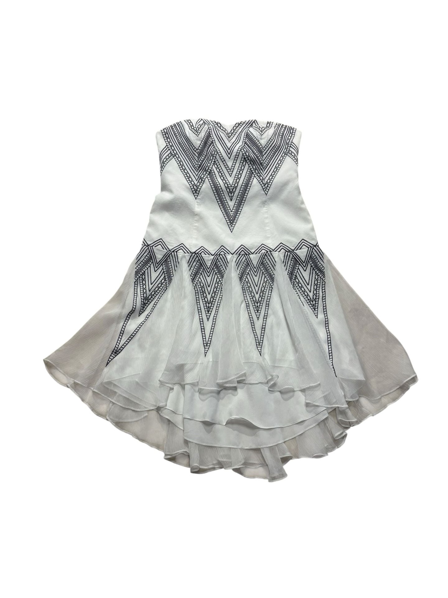 Free People Radiating Angles Strapless Ruffle Hi-Low Dress Size 2 2