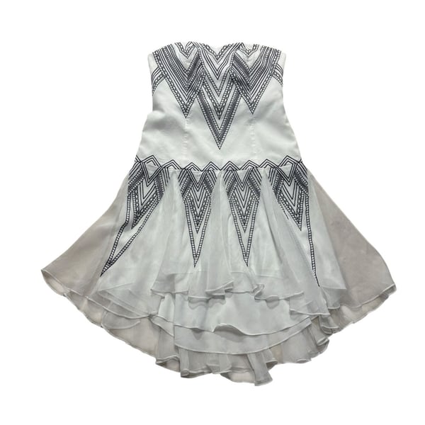 Free People Radiating Angles Strapless Ruffle Hi-Low Dress Size 2