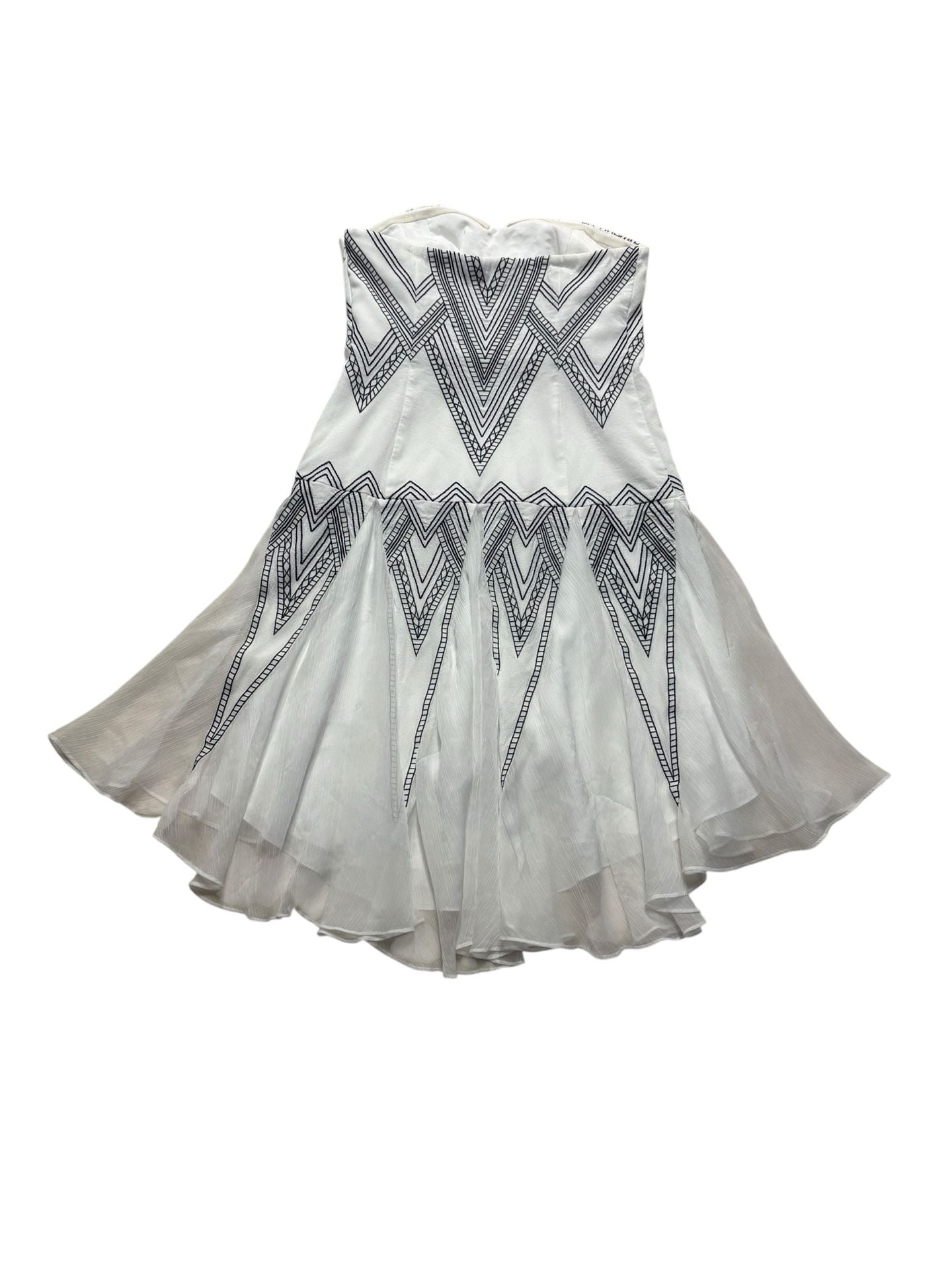 Free People Radiating Angles Strapless Ruffle Hi-Low Dress Size 2 3