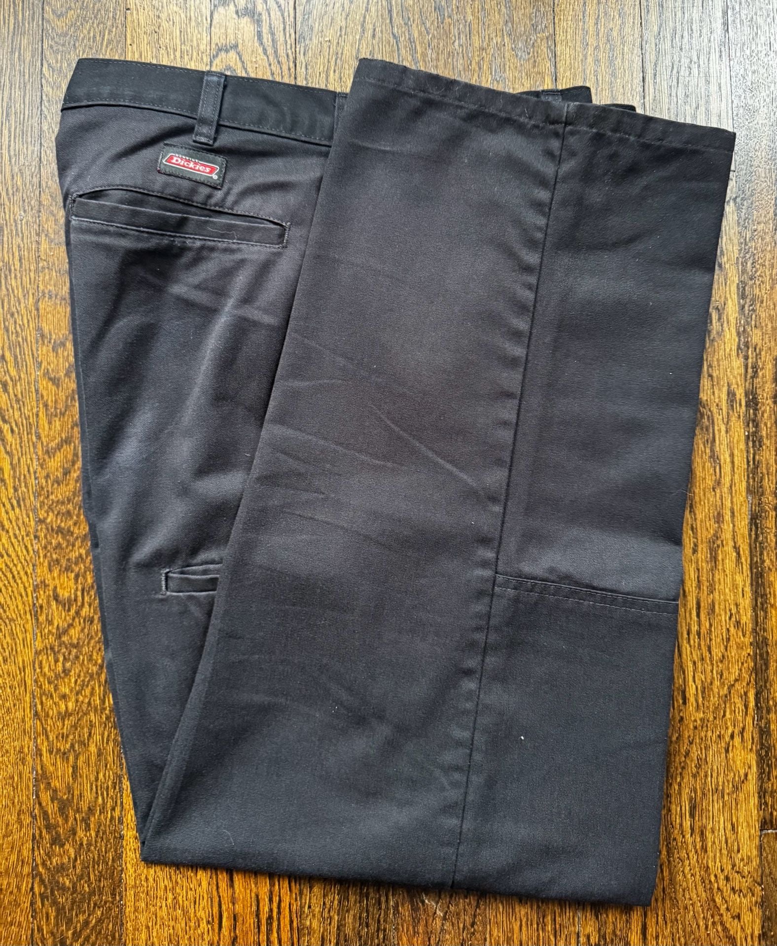 PANTS Dickies 33x28.5 Black Double Knee Work Pants TWILL UTILITY W/O BUTTON (2) 2