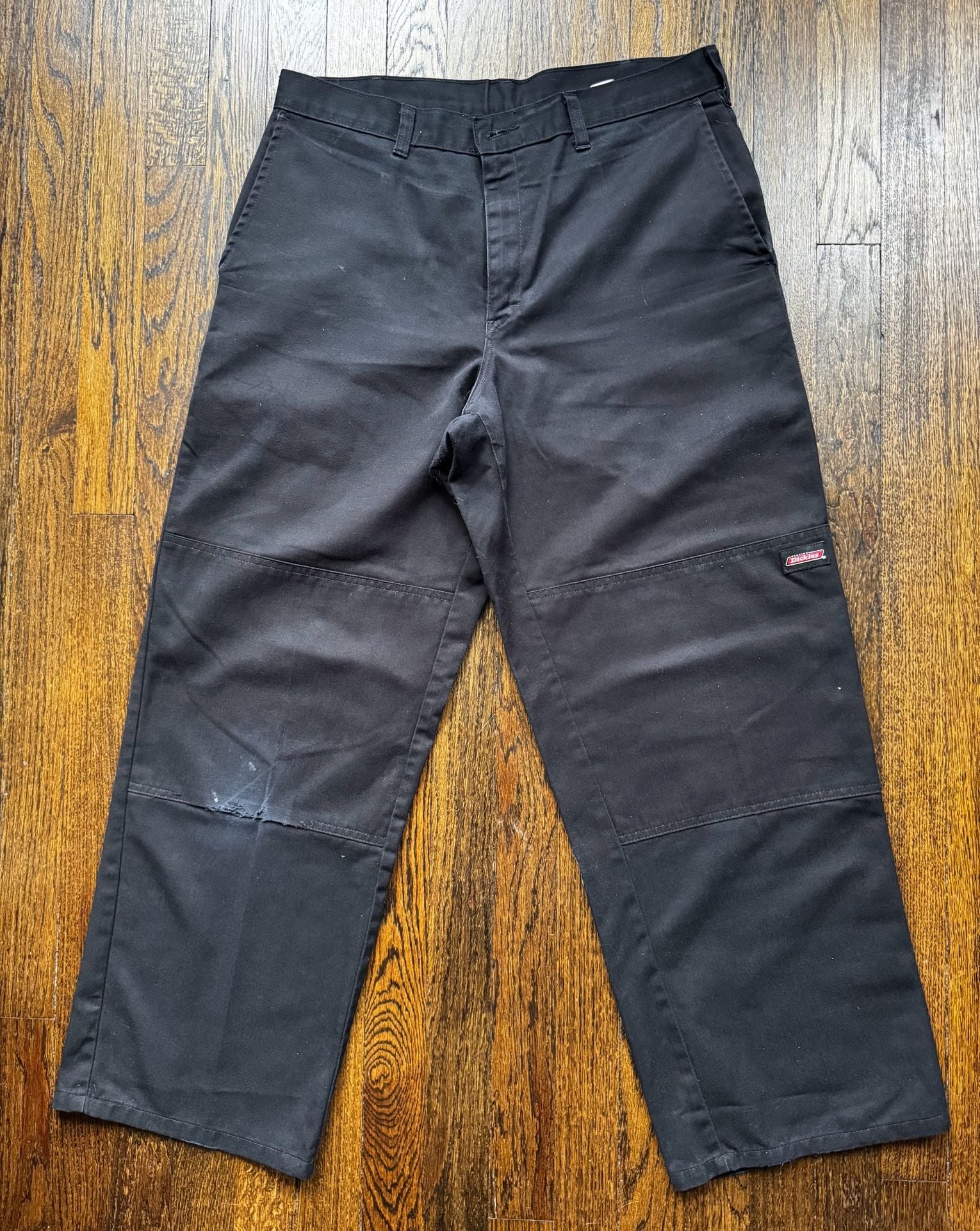 PANTS Dickies 33x28.5 Black Double Knee Work Pants TWILL UTILITY W/O BUTTON (2) 3