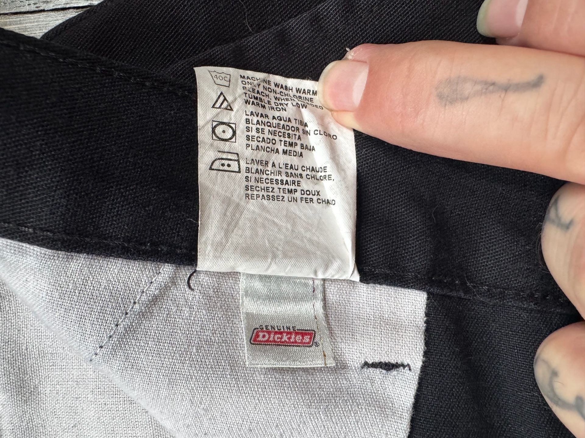 PANTS Dickies 33x28.5 Black Double Knee Work Pants TWILL UTILITY W/O BUTTON (2) 6