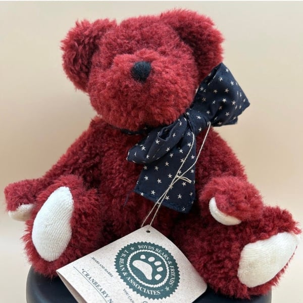 Boyds Bears Cranbeary N. Bear Red Plush Stuffed Animal