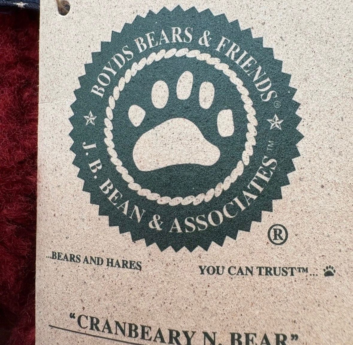 Boyds Bears Cranbeary N. Bear Red Plush Stuffed Animal 5