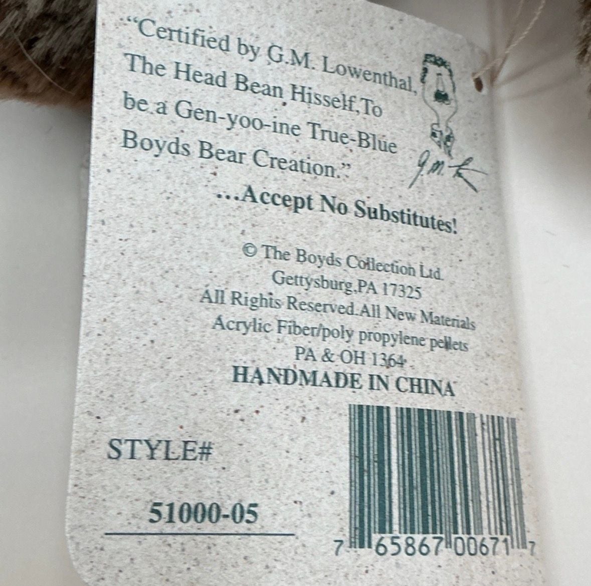 Boyds Bears Scruffy S. Beariluved 9 Inch Plush 7