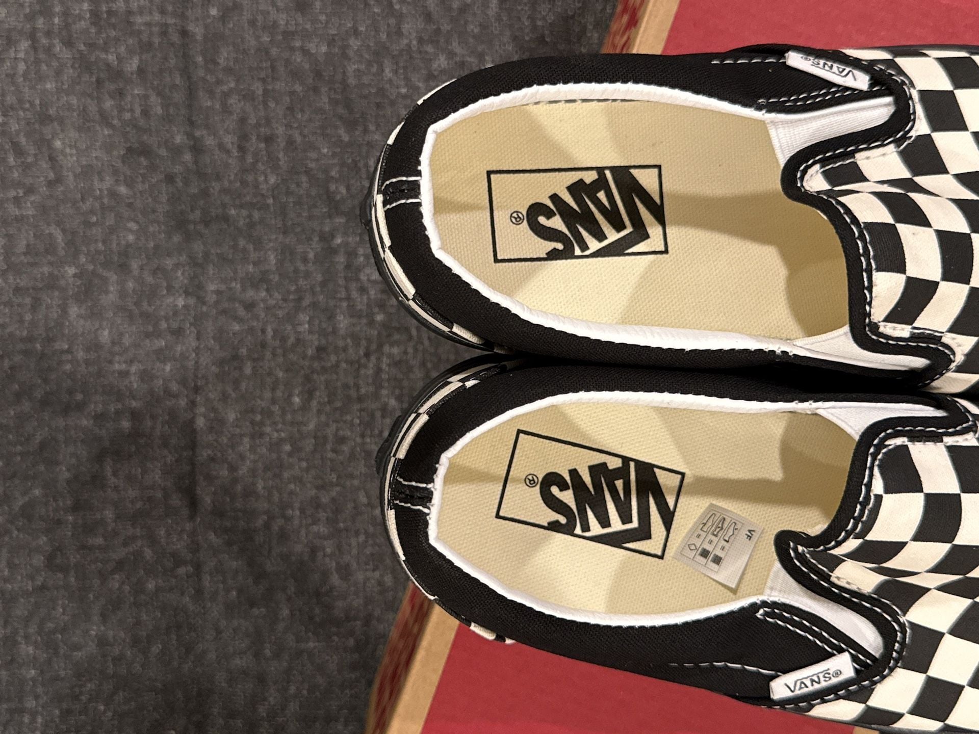 6.5M / 8W - Vans Classic Slip-On Checkerboard Black White Skate Shoes 7