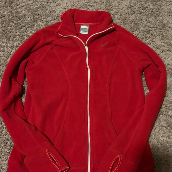Nike Fit Therma Fleece Full Zip Jacket Size S Red