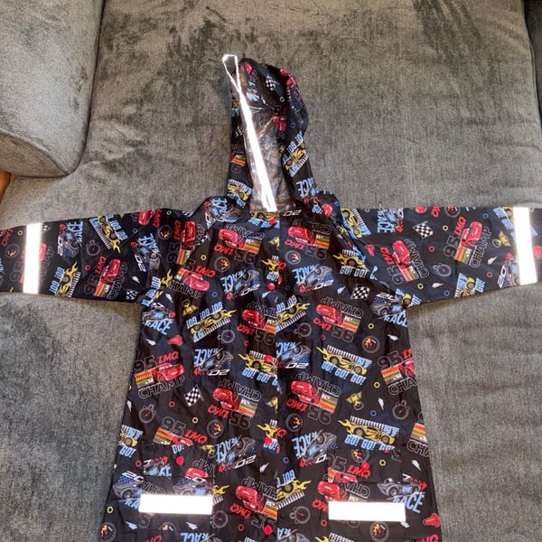 Disney Pixar Cars Raincoat Size 110-125cm Black Kids Waterproof