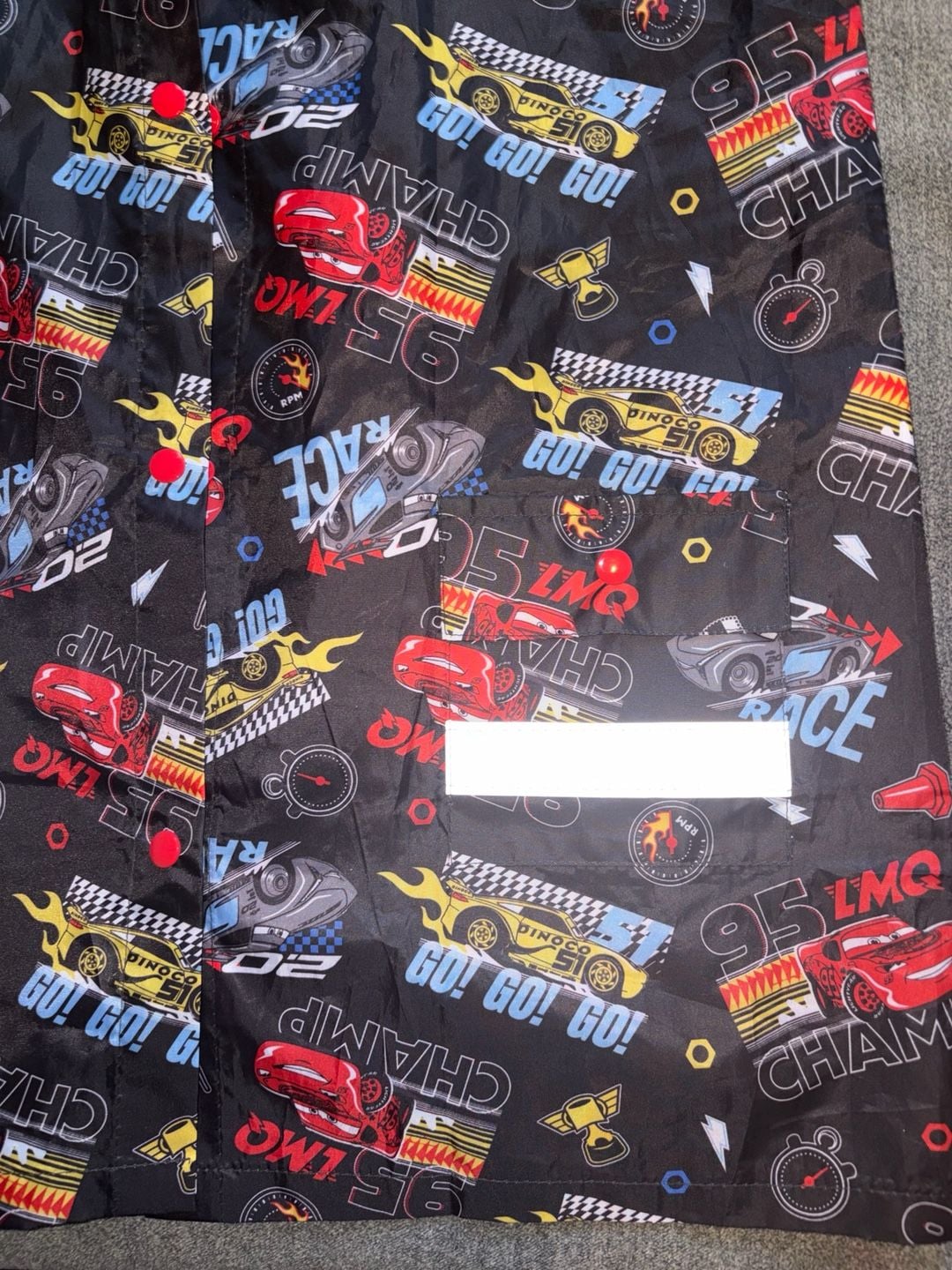 Disney Pixar Cars Raincoat Size 110-125cm Black Kids Waterproof 7