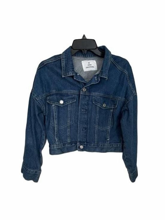 H&M &DENIM Women's Blue Cropped jacket S 2