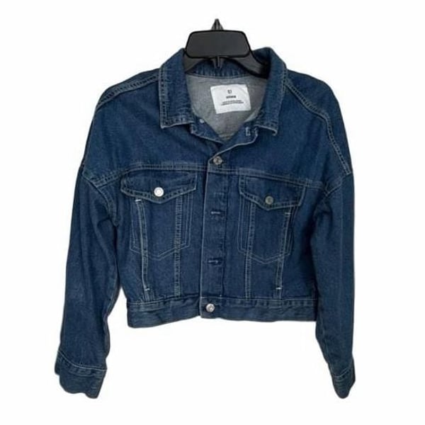 H&M &DENIM Women's Blue Cropped jacket S