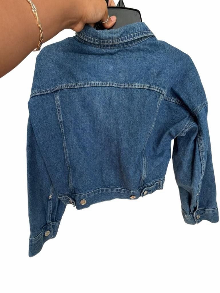 H&M &DENIM Women's Blue Cropped jacket S 10