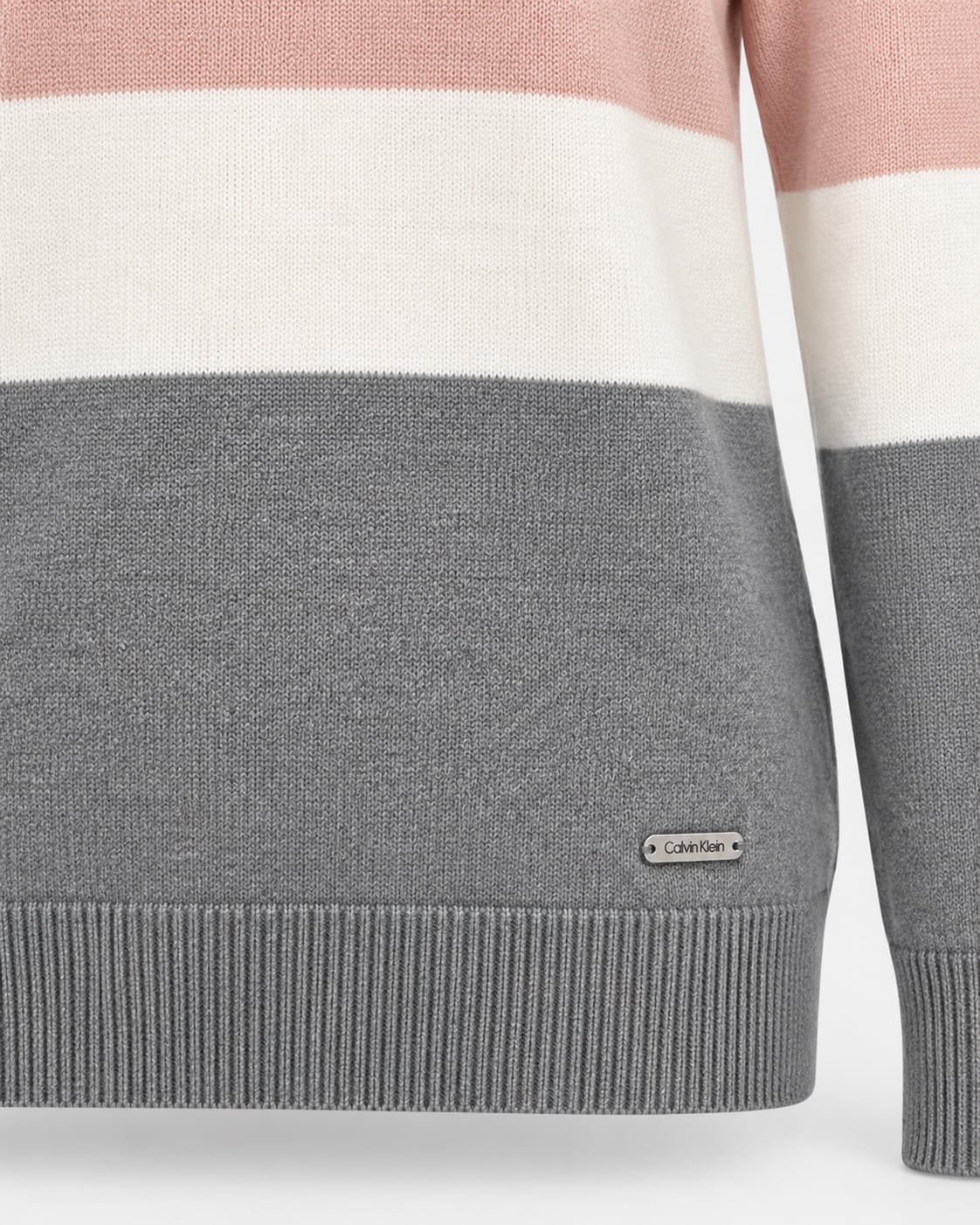 Calvin Klein NWT Colorblock Turtleneck Sweater Pink Ivory Gray Rayon Blend M 7