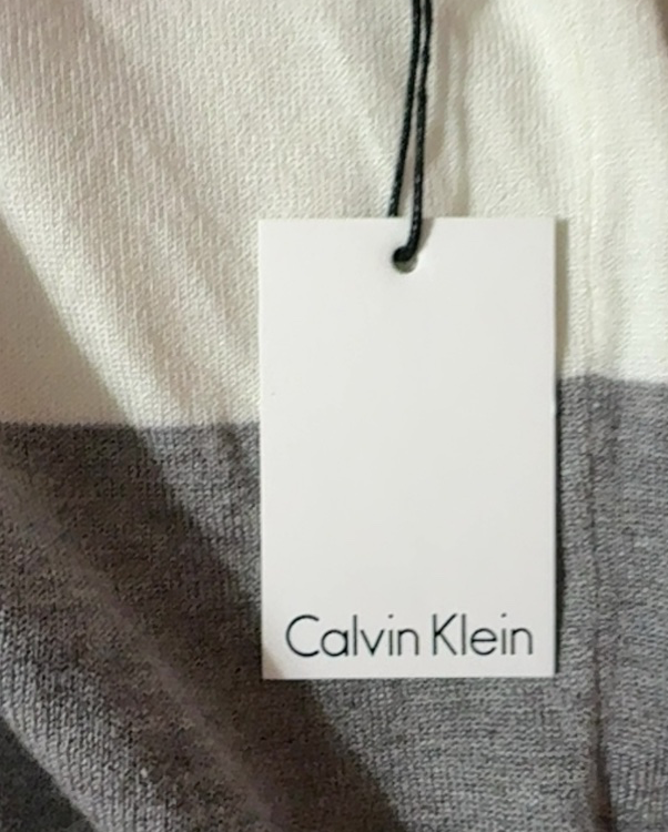 Calvin Klein NWT Colorblock Turtleneck Sweater Pink Ivory Gray Rayon Blend M 8