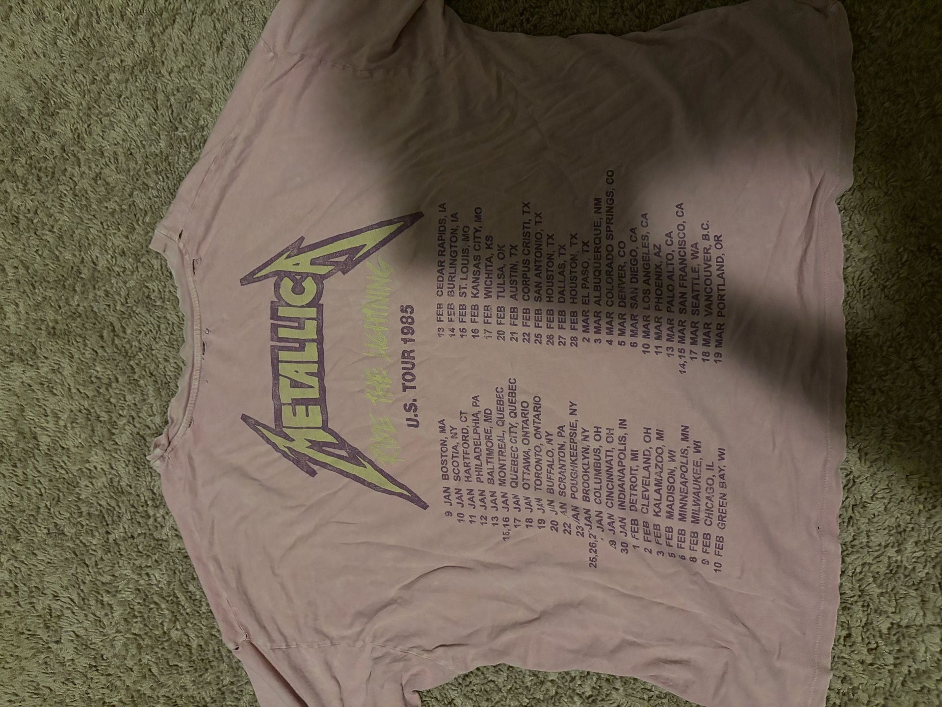 Daydreamer Metallica US Tour 1985 T-Shirt Lilac Bloom Acid 2