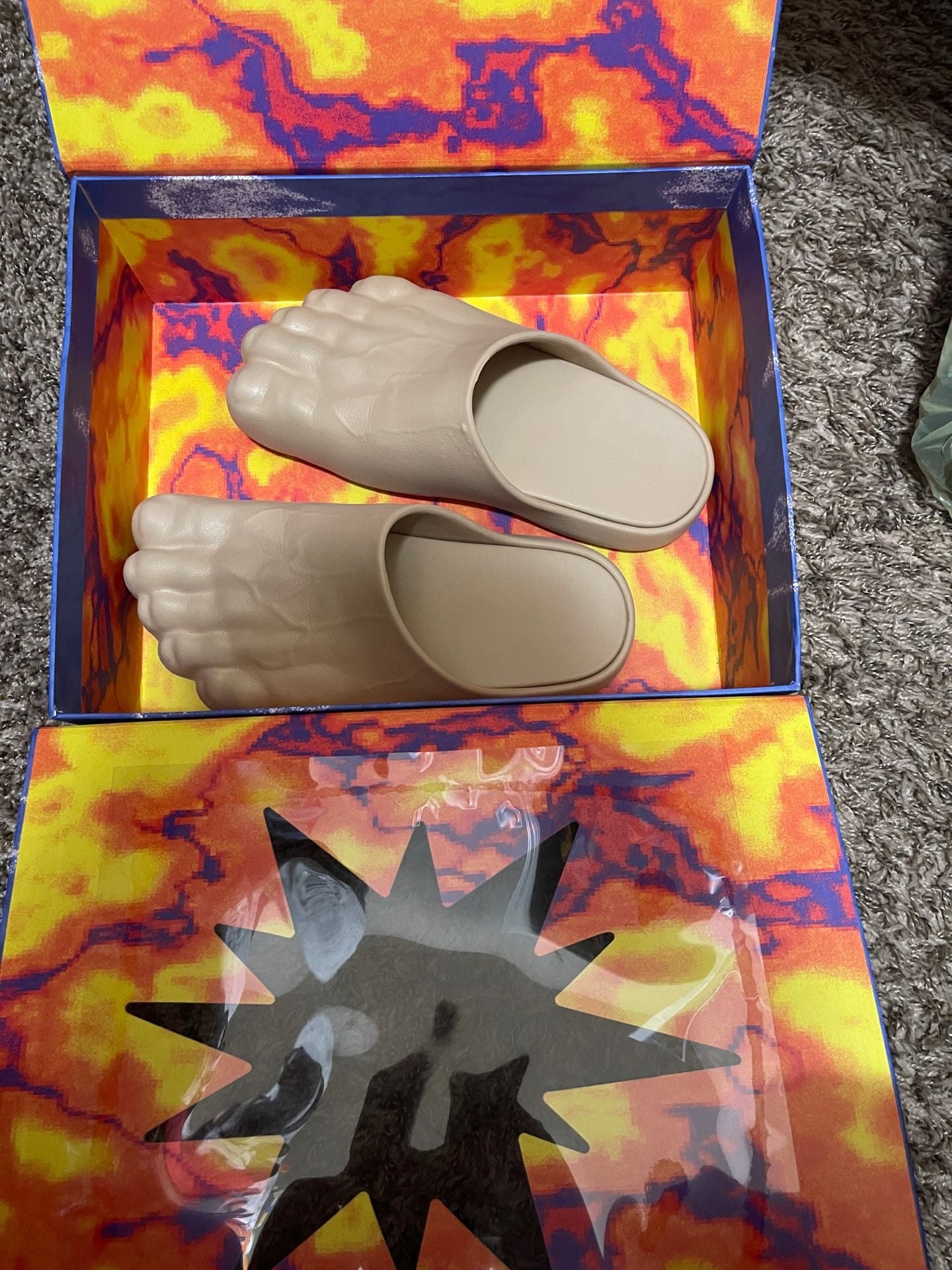 Imran Potato Caveman Foot Slides Beige 2