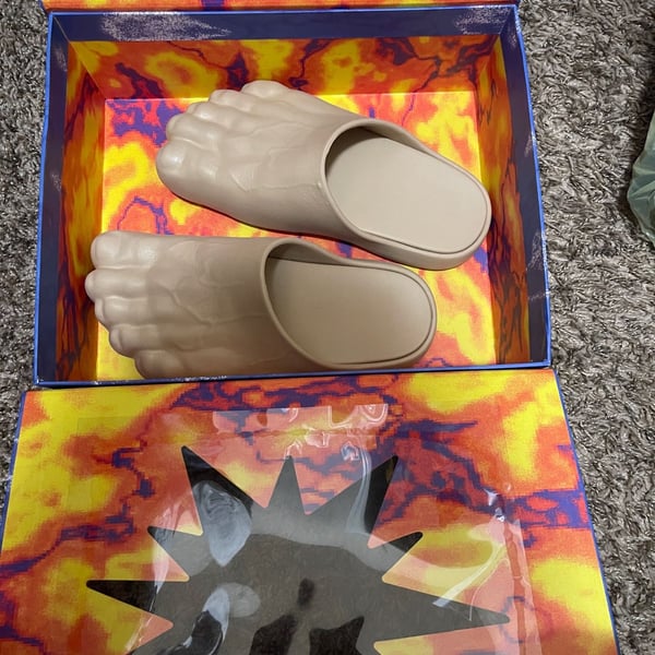 Imran Potato Caveman Foot Slides Beige