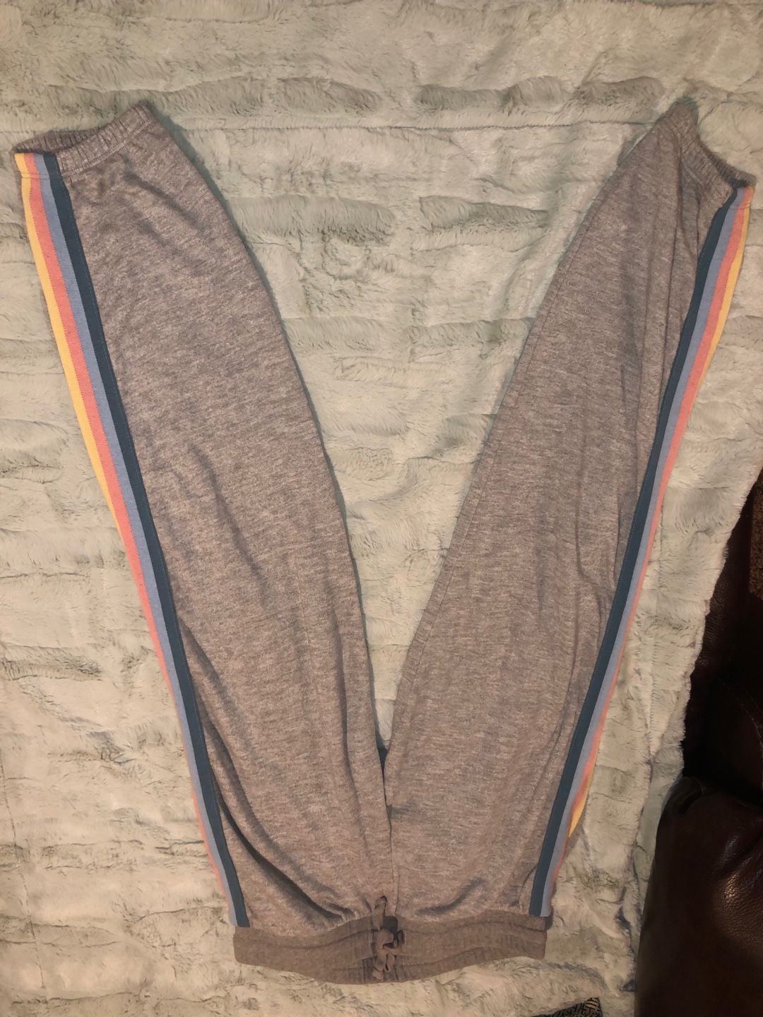 Spiritual Gangster Sweatpants Size M Grey Striped 5