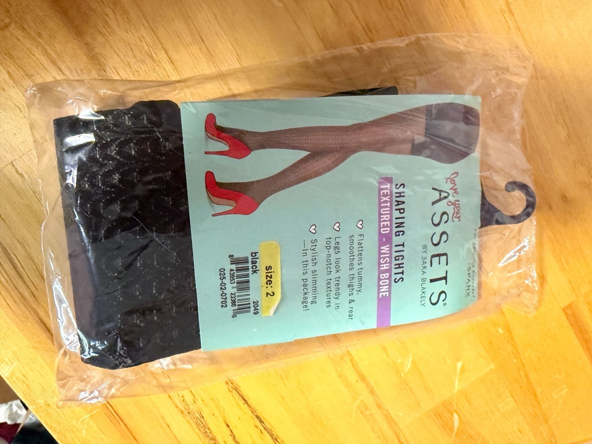 Assets by Sara Blakely Shaping Tights Size 2 Black Wish Bone 1