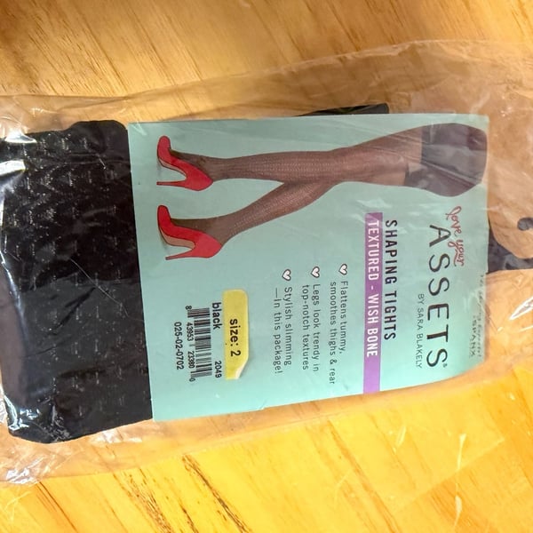 Assets by Sara Blakely Shaping Tights Size 2 Black Wish Bone