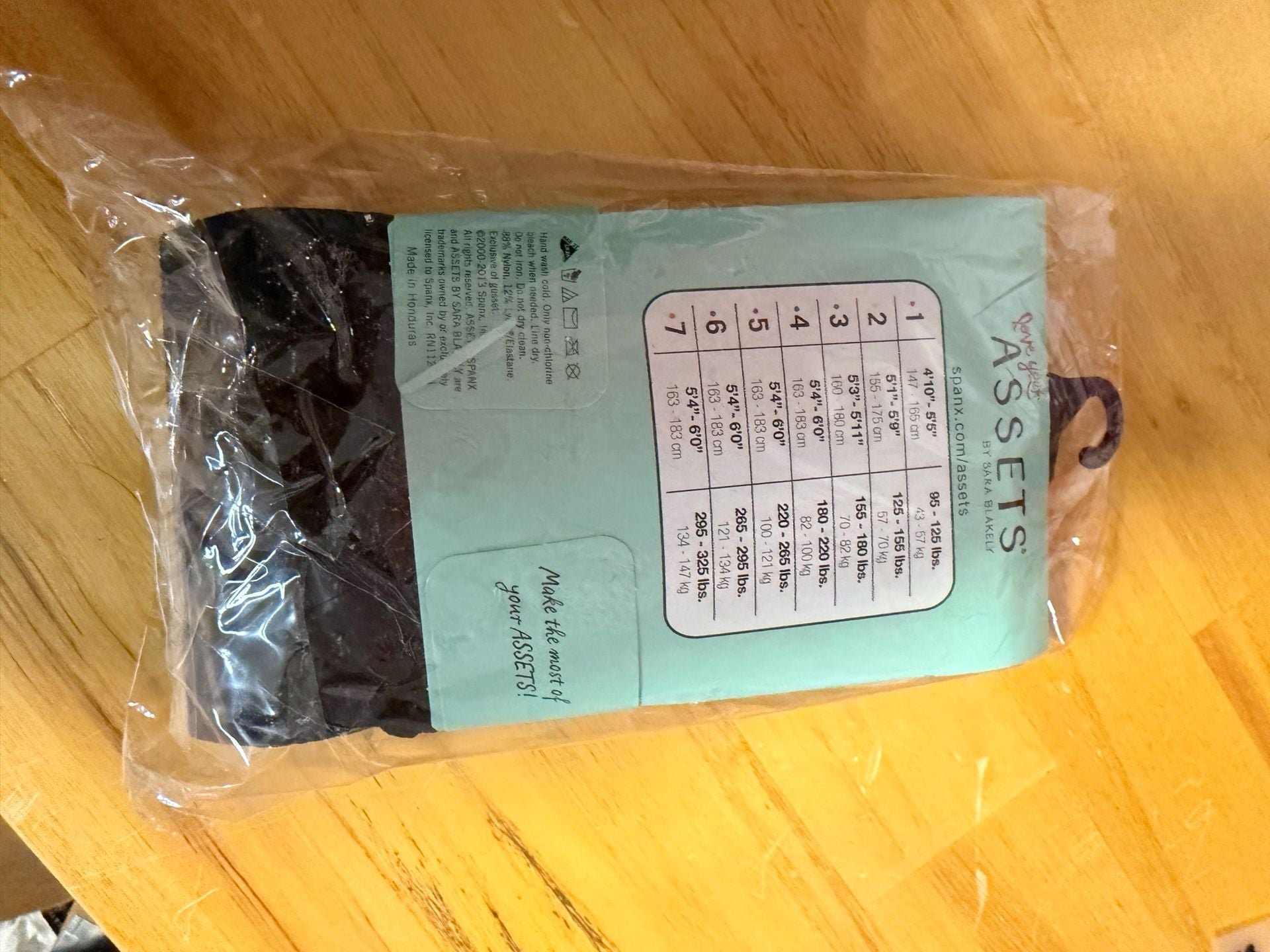 Assets by Sara Blakely Shaping Tights Size 2 Black Wish Bone 2