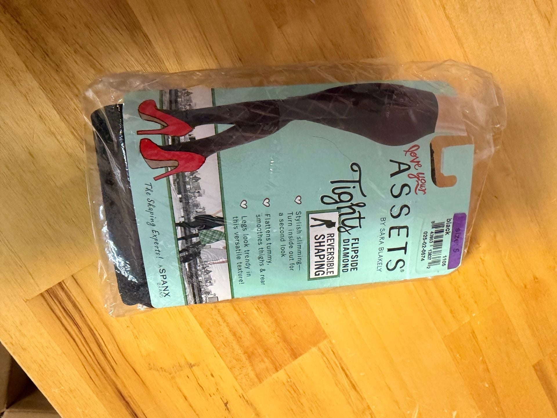 Assets by Sara Blakely Flipside Diamond Shaping Tights Size S Black 1