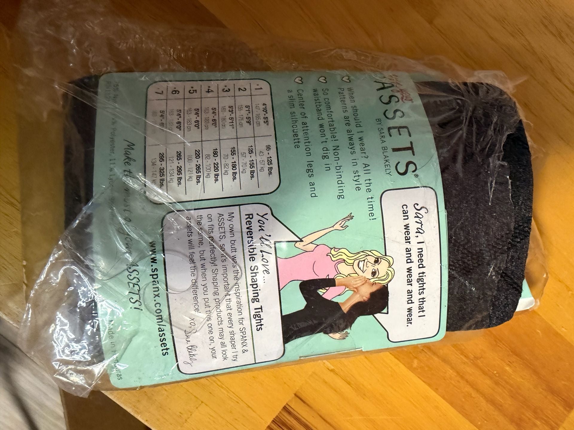 Assets by Sara Blakely Flipside Diamond Shaping Tights Size S Black 2