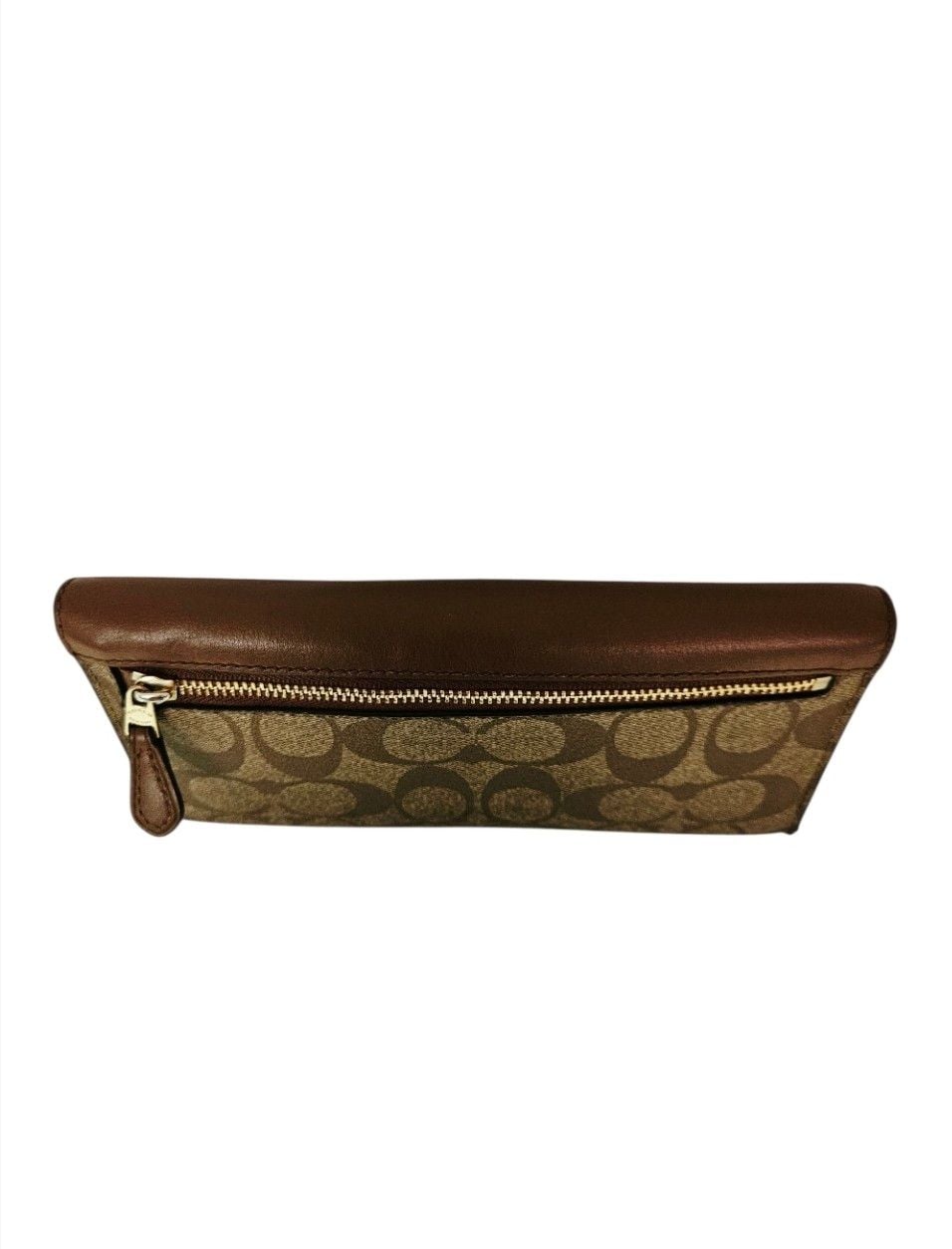 Coach Signature PVC and Leather Checkbook Wallet Brown F57319 9