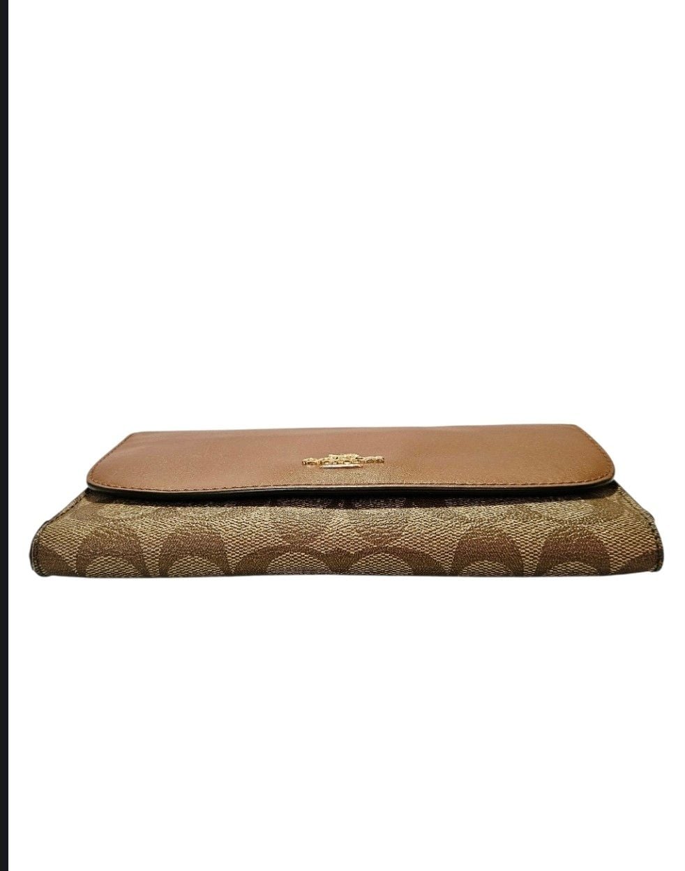 Coach Signature PVC and Leather Checkbook Wallet Brown F57319 10