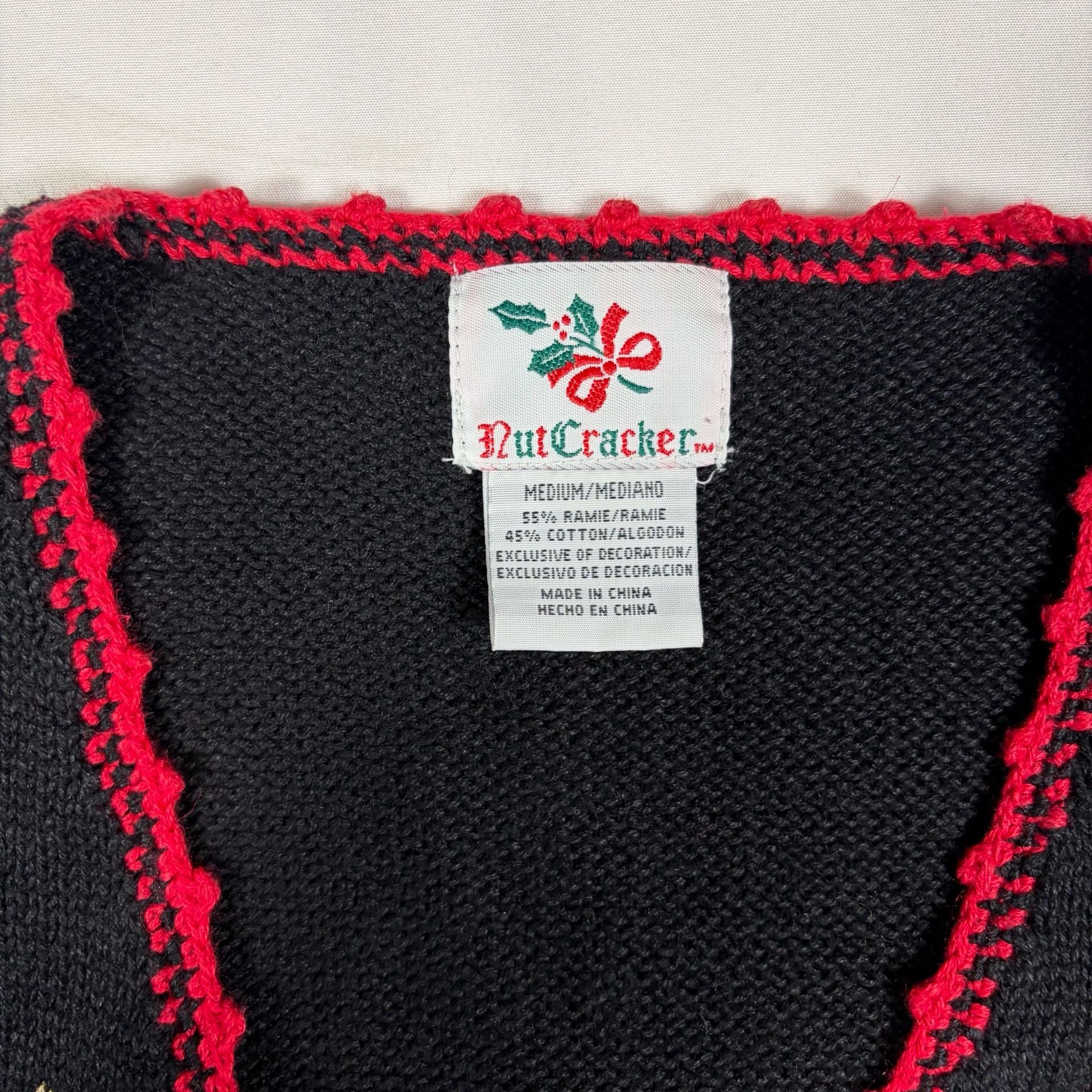 Vintage NutCracker Ugly Christmas Sweater Vest Size Medium Snowman Noel 3