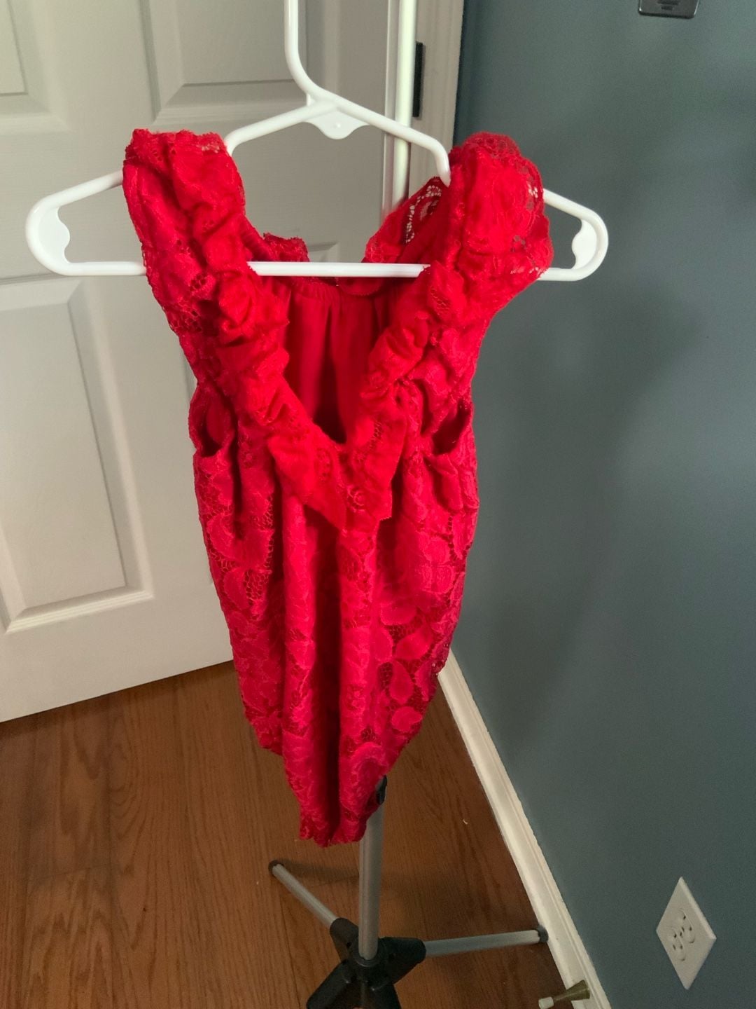 Bailey'S Blossoms Red Lace Bodysuit Size 4T 3