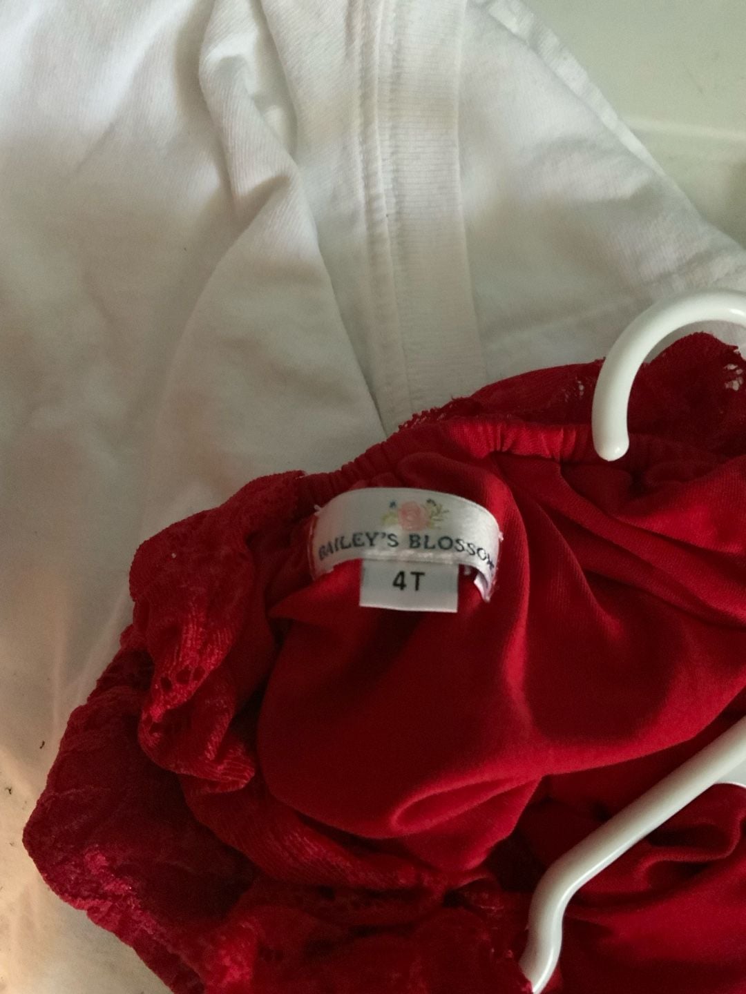 Bailey'S Blossoms Red Lace Bodysuit Size 4T 4