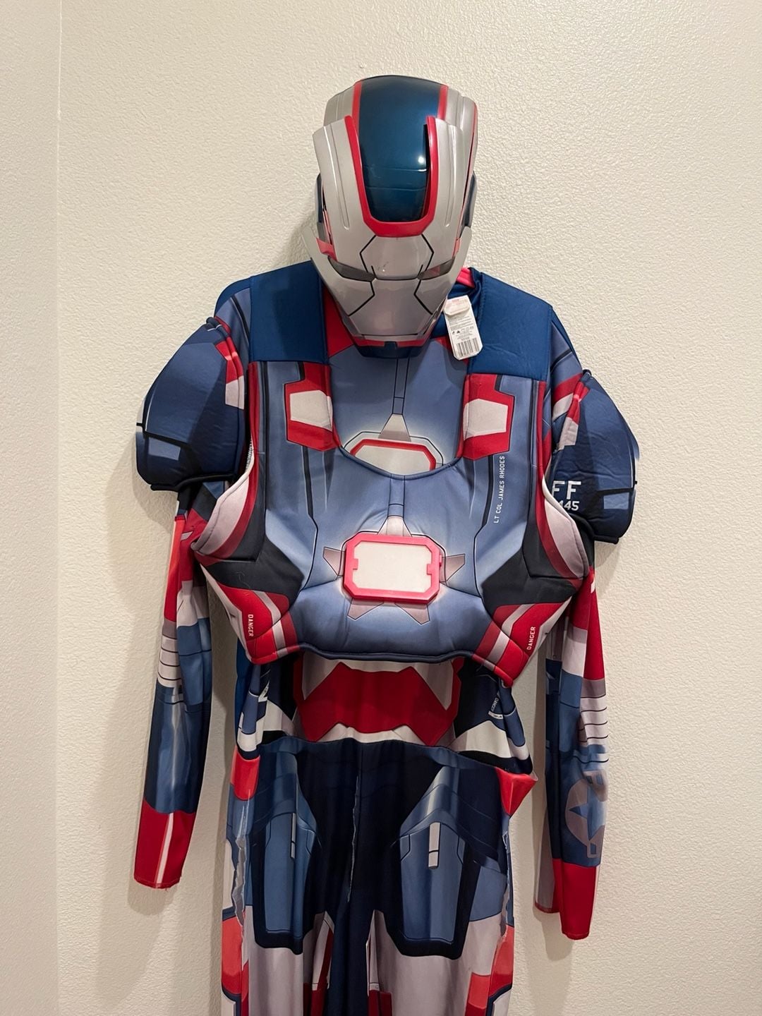 Marvel Iron Patriot Costume Mask Muscle Jumpsuit Adult XL 2