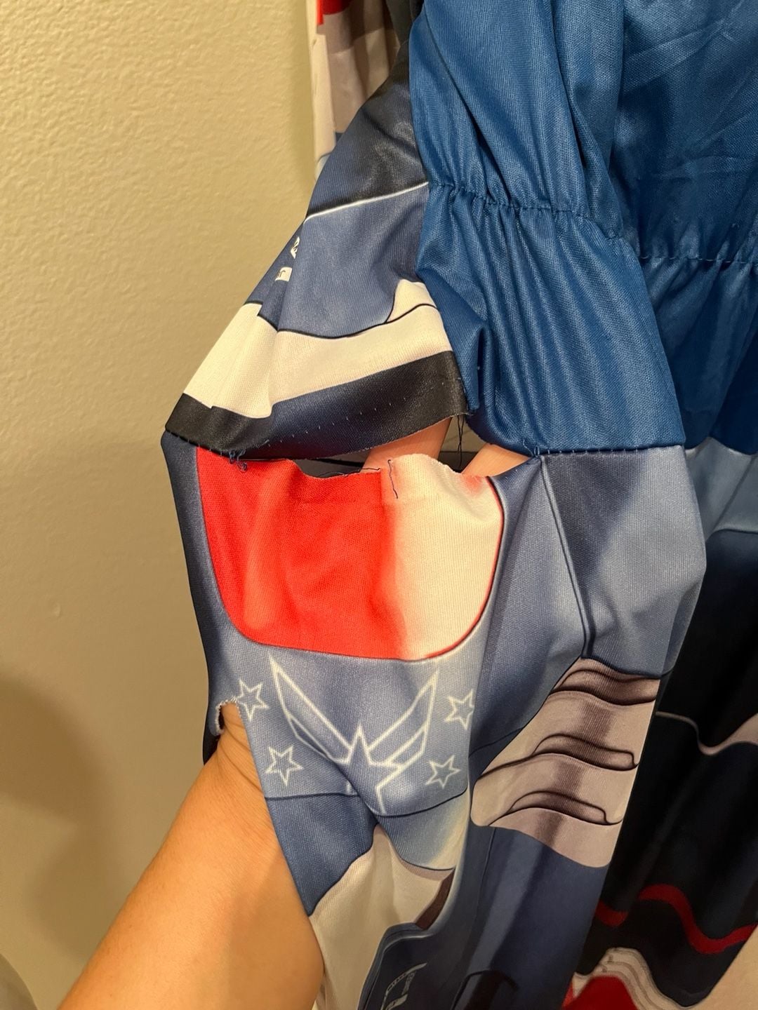 Marvel Iron Patriot Costume Mask Muscle Jumpsuit Adult XL 11