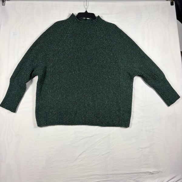 Chico's Mock Neck Ribbed Sweater Size XXL 4 Green