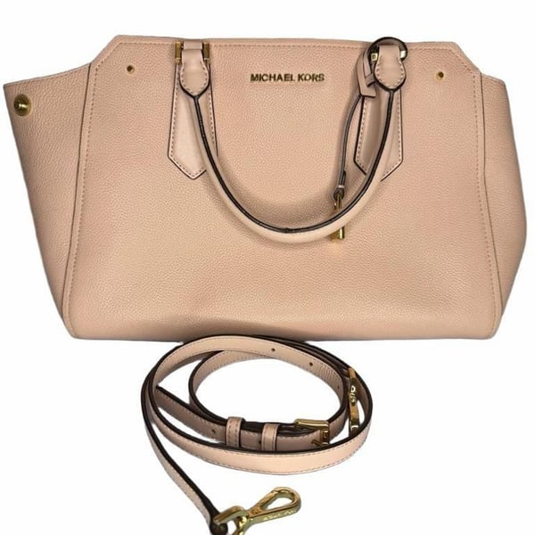 Michael Kors Hayes Leather Satchel Pink Handbag