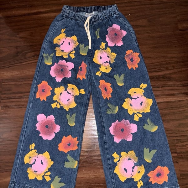 Jungmaven Floral Denim Disco Pant Size XS