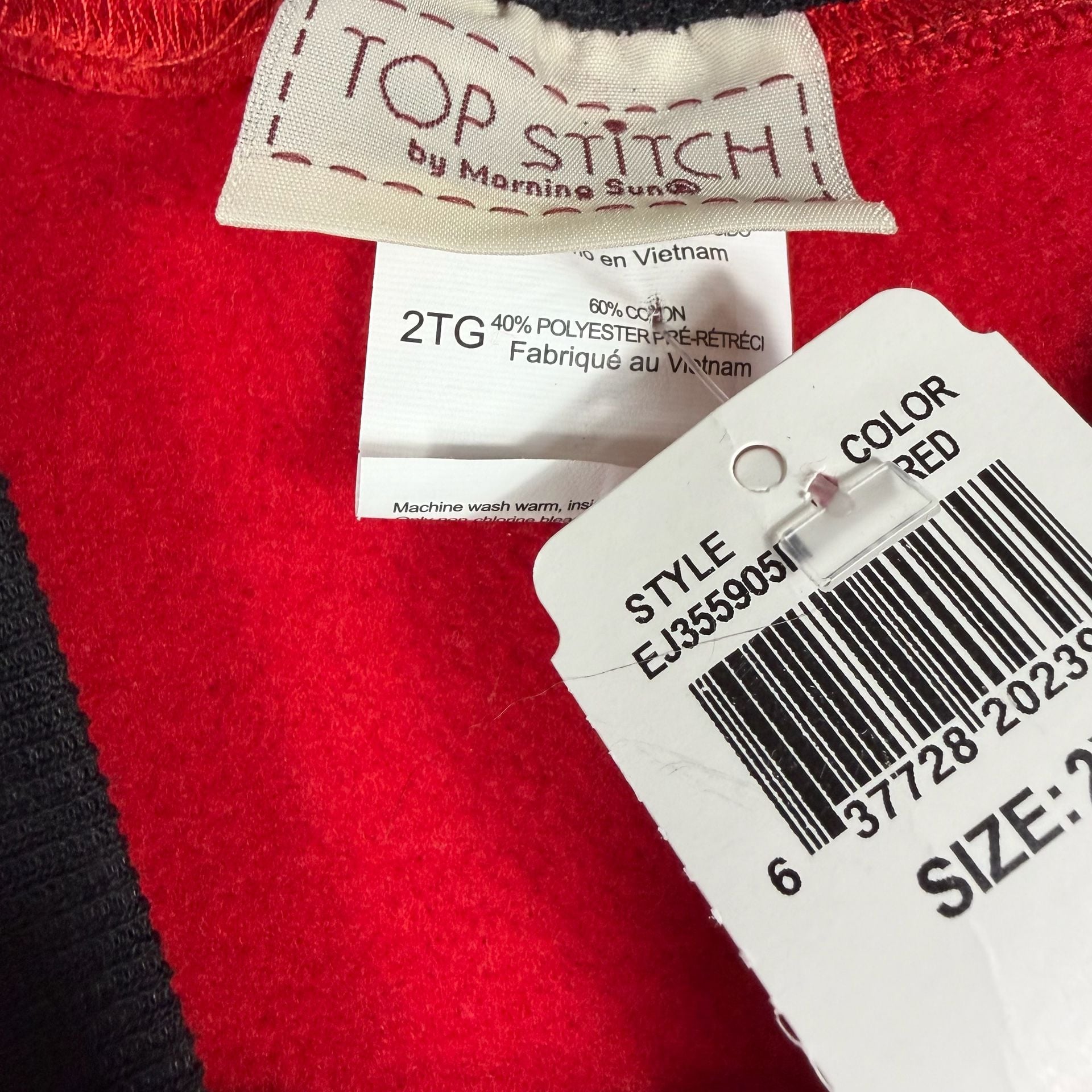 Top Stitch By Morning Sun Christmas Cat Sweatshirt Size 2X Red 4