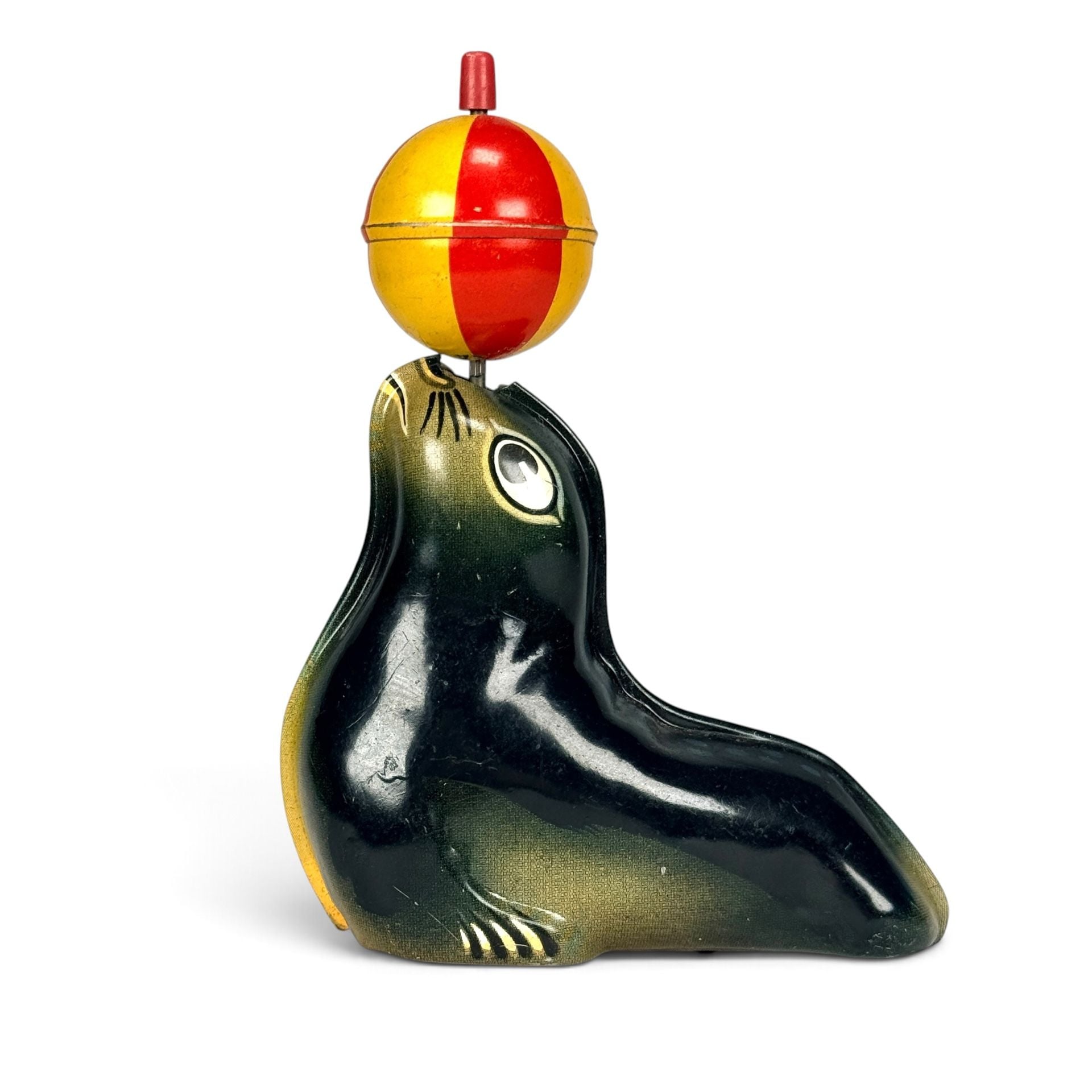 Vintage Lehmann AHA 910 Wind Up Seal Balancing Ball Tin Toy W. Germany Works 1