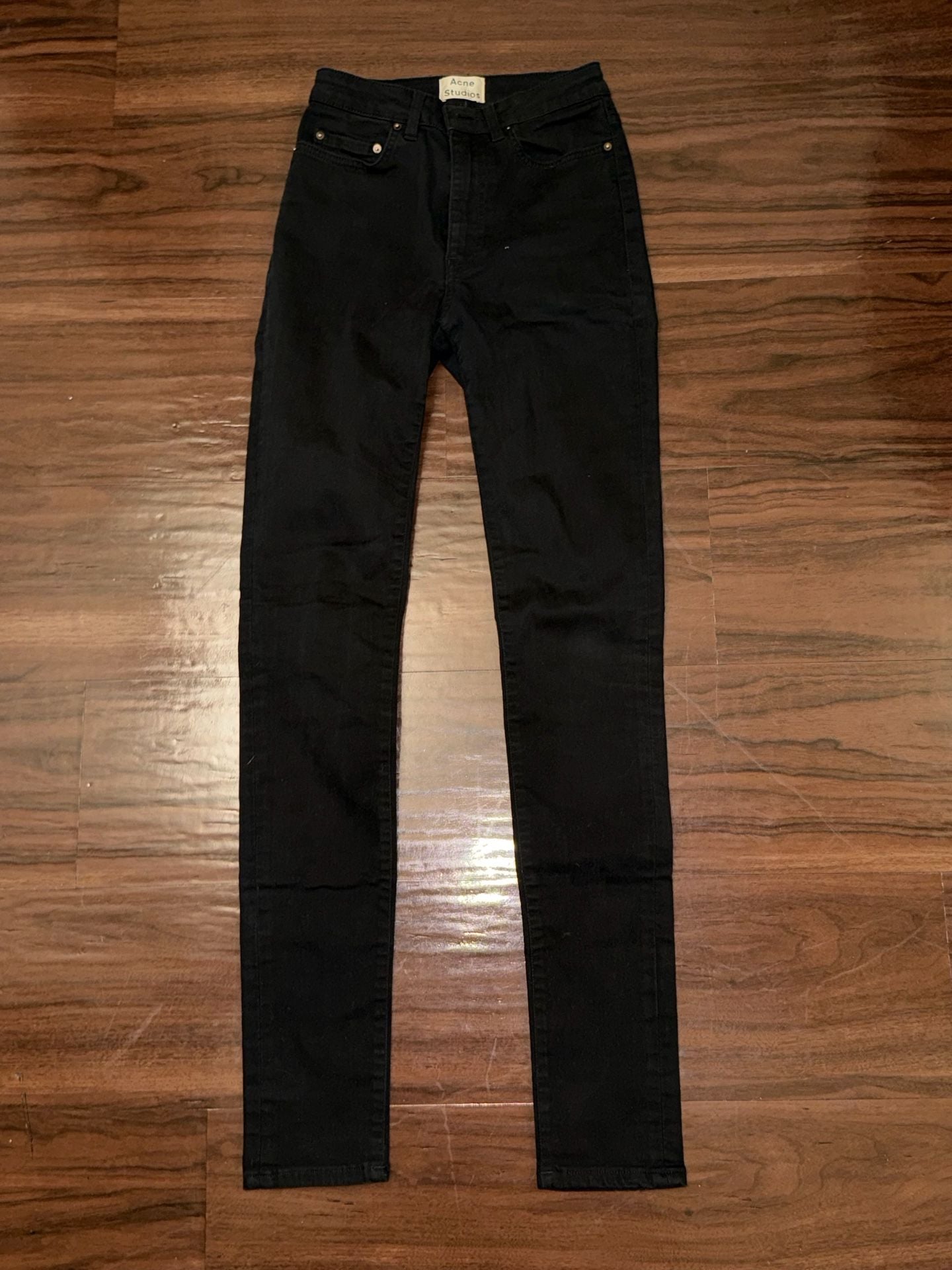 Acne Studios Pin Black Jeans Size 26/32 Black Skinny Denim 2